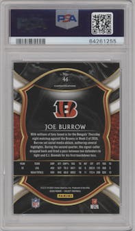 Joe Burrow from the 2020 Panini Select set graded by PSA and given an overall grade of 9.