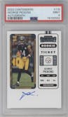 George Pickens from the 2022 Panini Contenders set graded by PSA and given an overall grade of 9.