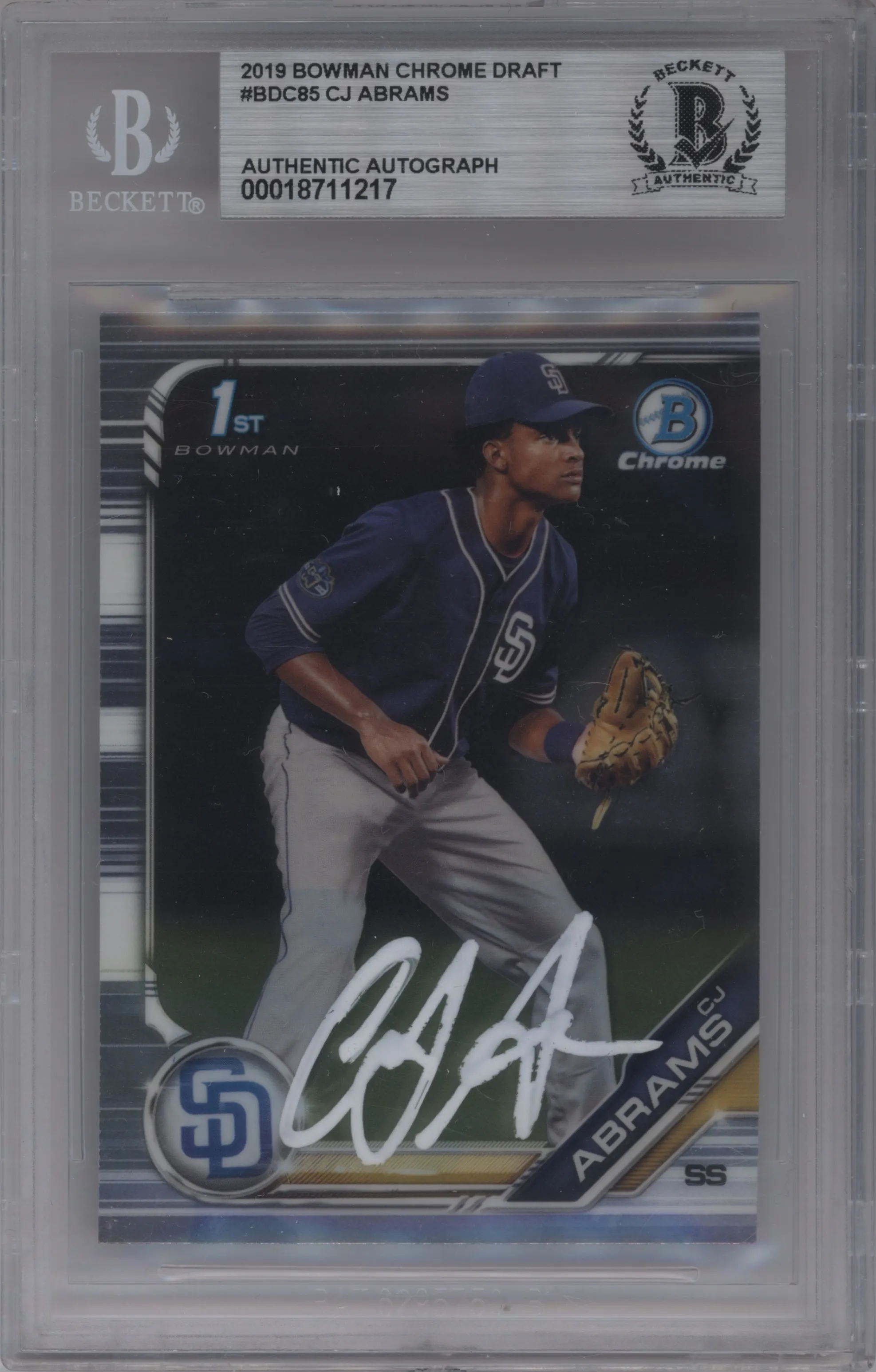 2019 Bowman Draft Chrome CJ Abrams BGS AUTHENTIC BGS
