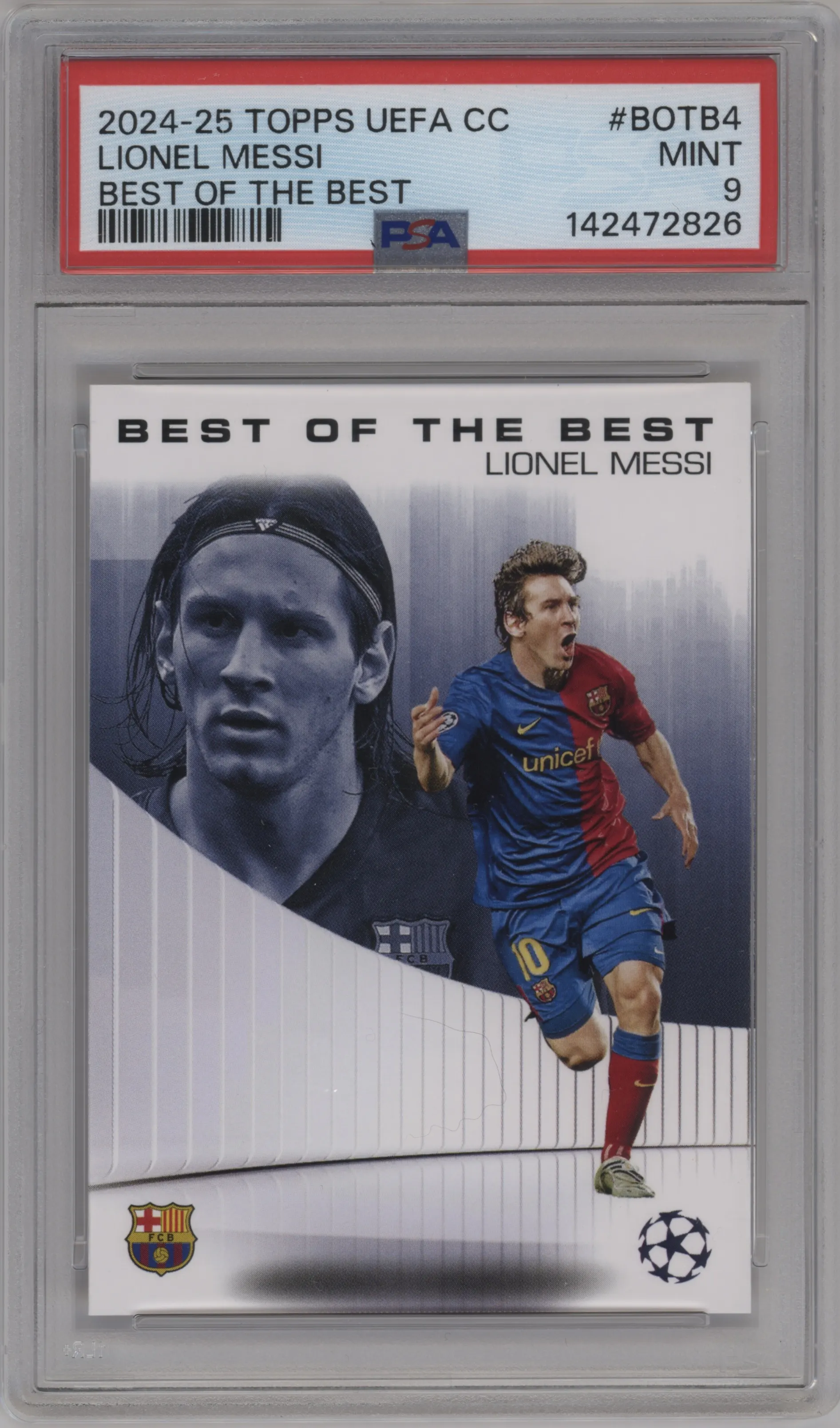 2024 Topps UEFA Club Competitions Best of the Best Lionel Messi #BOTB-4 PSA 9