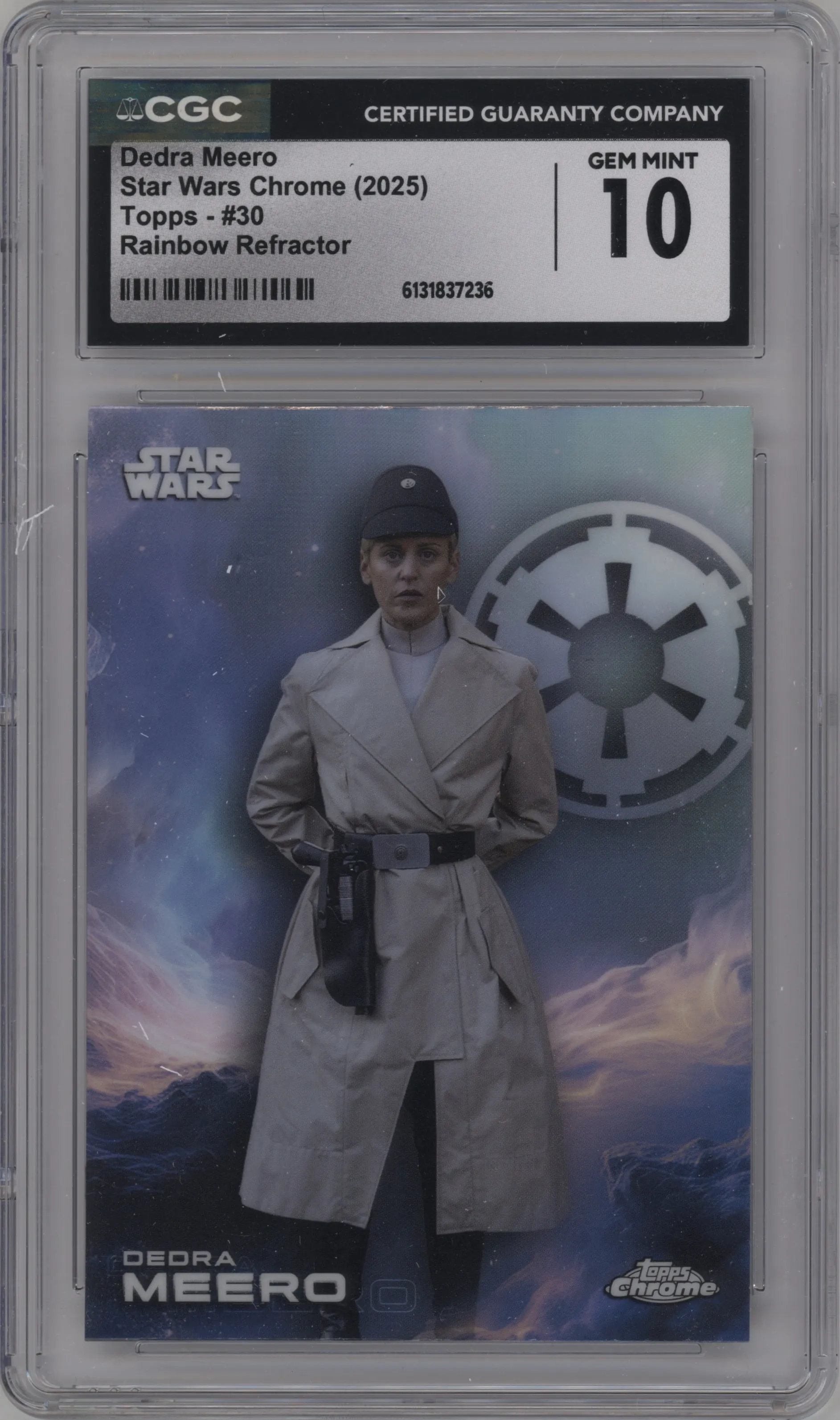 2025 Topps Chrome Star Wars Dedra Meero Rainbow Refractor CGC 10