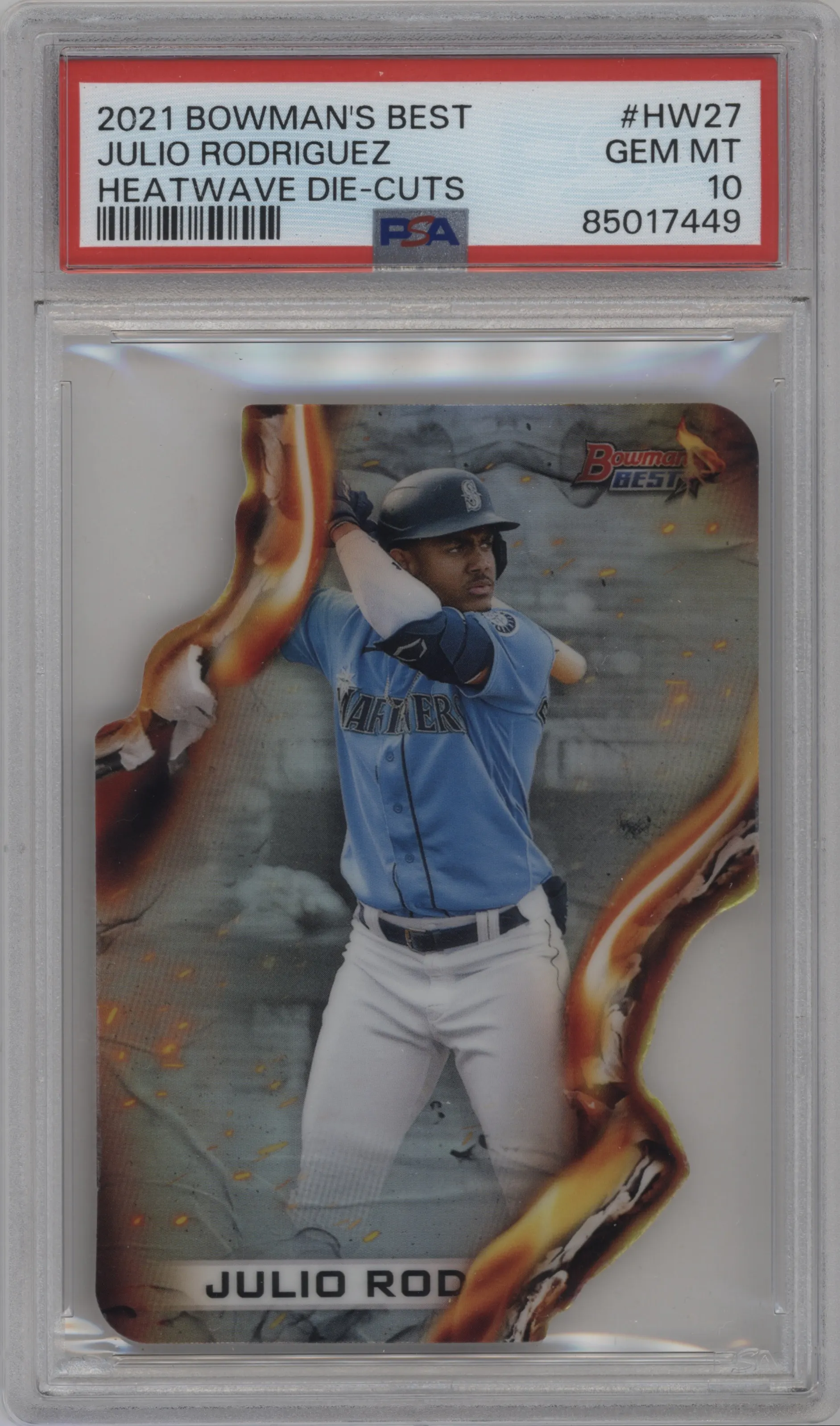 2021 Bowman’s Best Heatwave Die-Cut Julio Rodriguez #HW-27 PSA 10