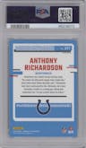 Anthony Richardson from the 2023 Donruss Optic set featuring a Blue Glitter parallel graded by PSA and given an overall grade of 10.