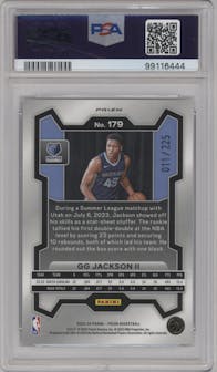 GG Jackson II from the 2023-24 Panini Prizm set featuring a Teal Ice parallel graded by PSA and given an overall grade of 10.
