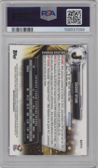 Shohei Ohtani from the 2017 Bowman Mega Box Chrome set graded by PSA and given an overall grade of 10.