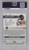 Jackson Chourio from the 2024 Topps Pristine set featuring a Gold Pristine Refractor parallel graded by PSA and given an overall grade of 10.