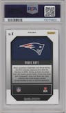 Drake Maye from the 2024 Panini Prizm set featuring a Green Prizm parallel graded by PSA and given an overall grade of 10.