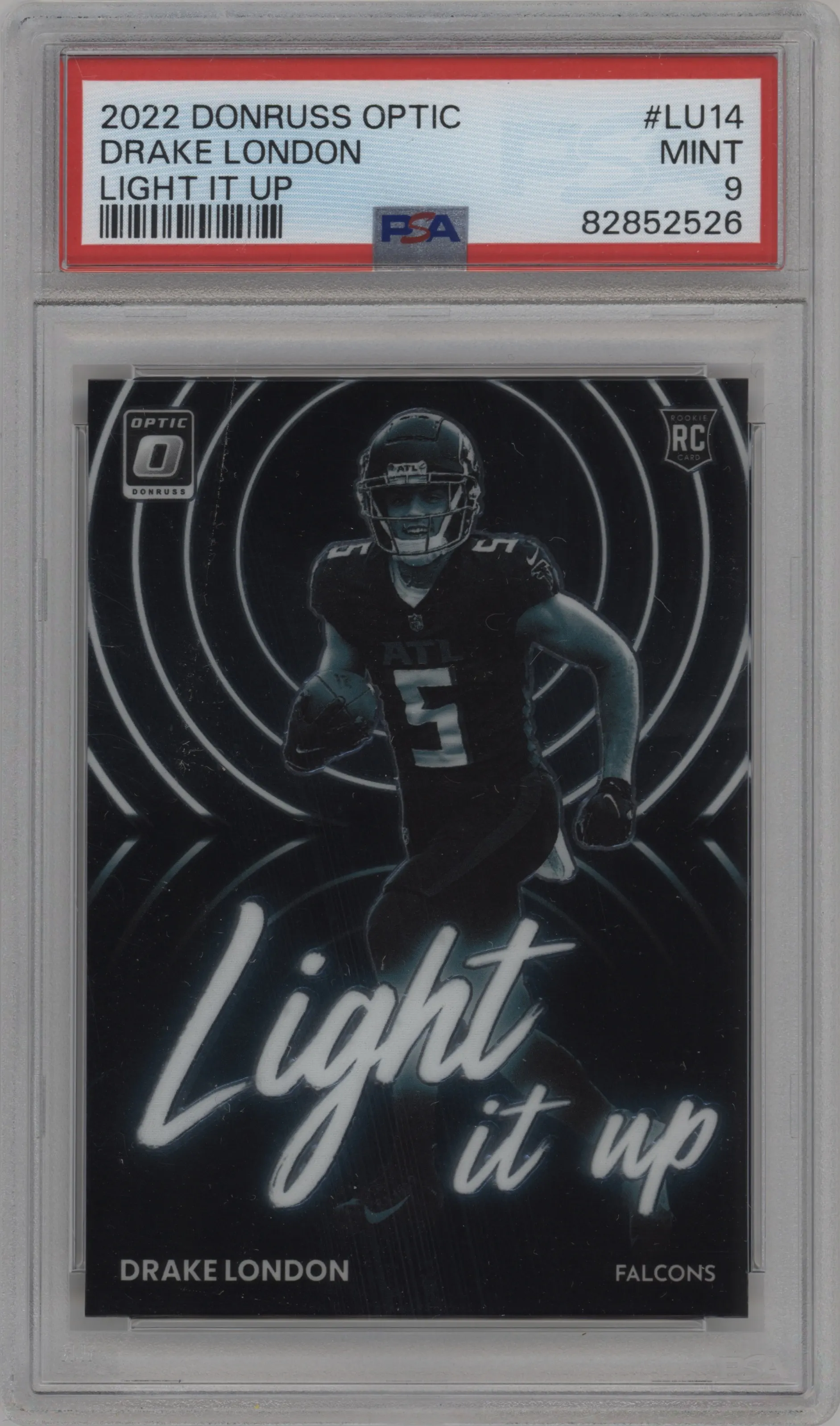 2022 Panini Donruss Optic Light it Up Drake London PSA 9
