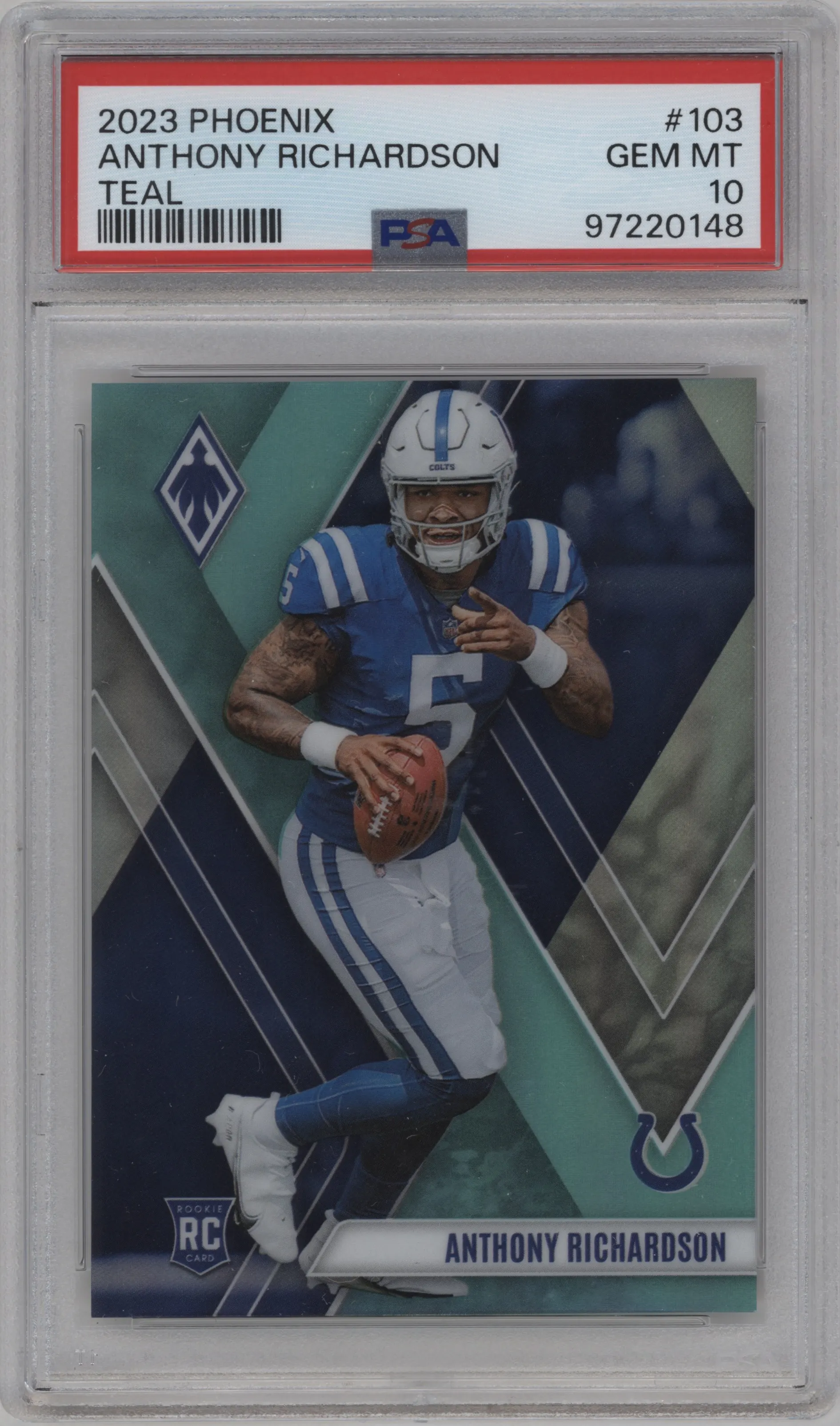 2023 Panini Phoenix Anthony Richardson Teal PSA 10