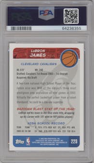 LeBron James from the 2003-04 Topps Bazooka set graded by PSA and given an overall grade of 9.