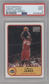 LeBron James from the 2003-04 Topps Bazooka set graded by PSA and given an overall grade of 9.