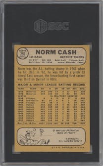 Norm Cash from the 1968 Topps set graded by SGC and given an overall grade of 5.