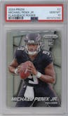 Michael Penix Jr. from the 2024 Panini Prizm set graded by PSA and given an overall grade of 10.
