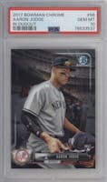 Aaron Judge from the 2017 Bowman Chrome set graded by PSA and given an overall grade of 10.