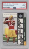 Aaron Rodgers from the 2005 Upper Deck Rookie Premiere set graded by PSA and given an overall grade of 9.