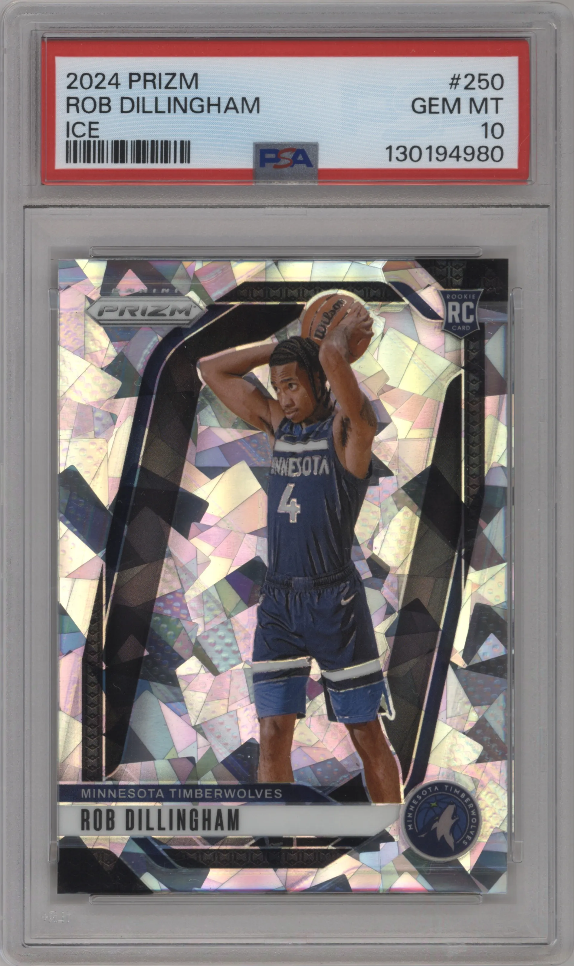 2024 Panini Prizm Rob Dillingham Ice Prizm PSA 10