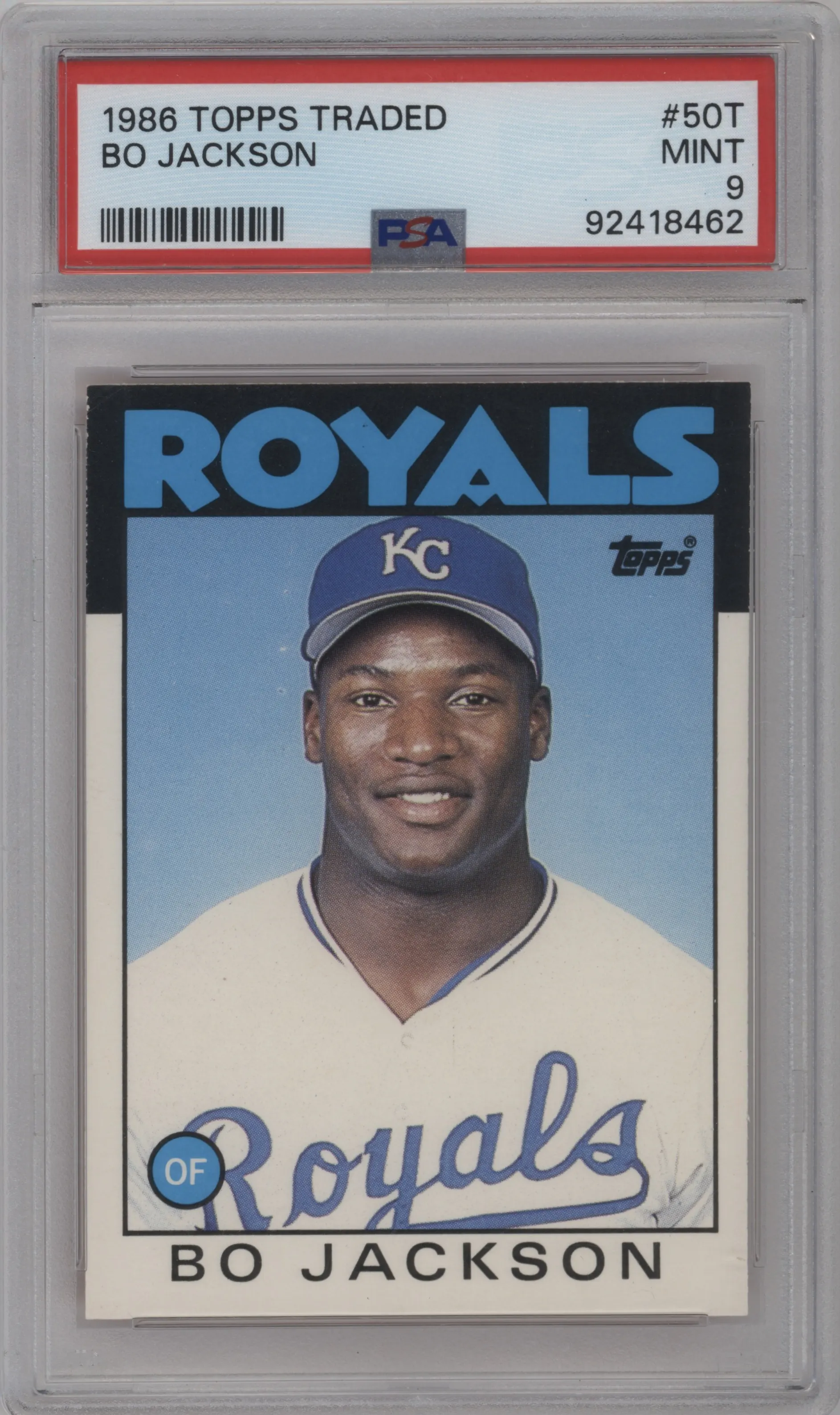 1986 Topps Traded Bo Jackson #50T PSA 9