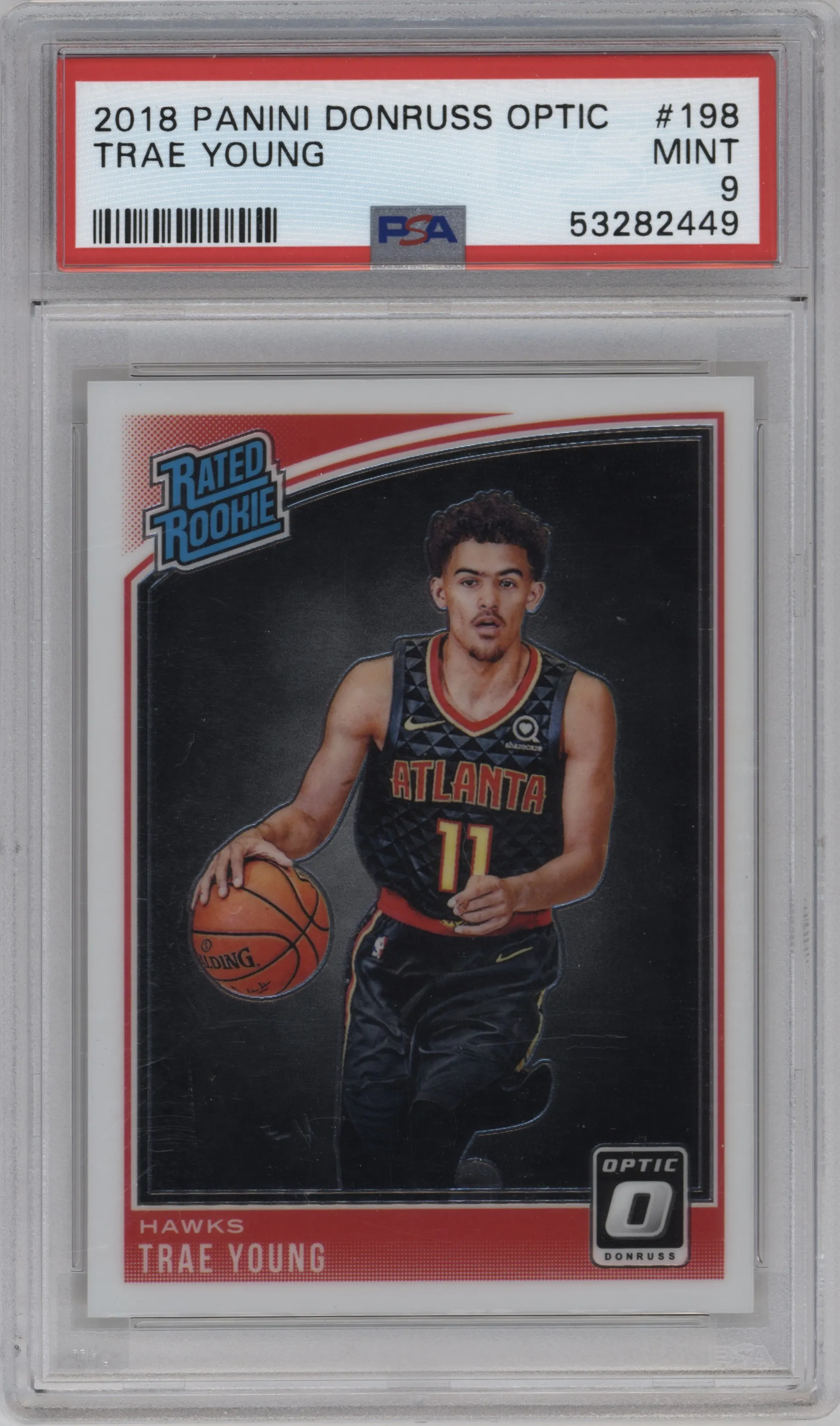 2018 Panini Donruss Optic Rated Rookie Trae Young #198 PSA 9