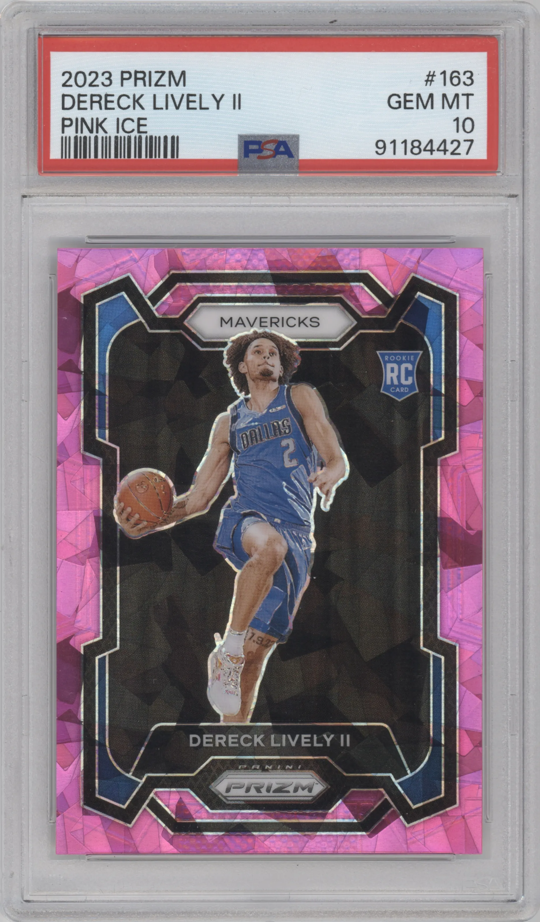 2023 Panini Prizm Dereck Lively II Pink Ice Prizm #163 PSA 10