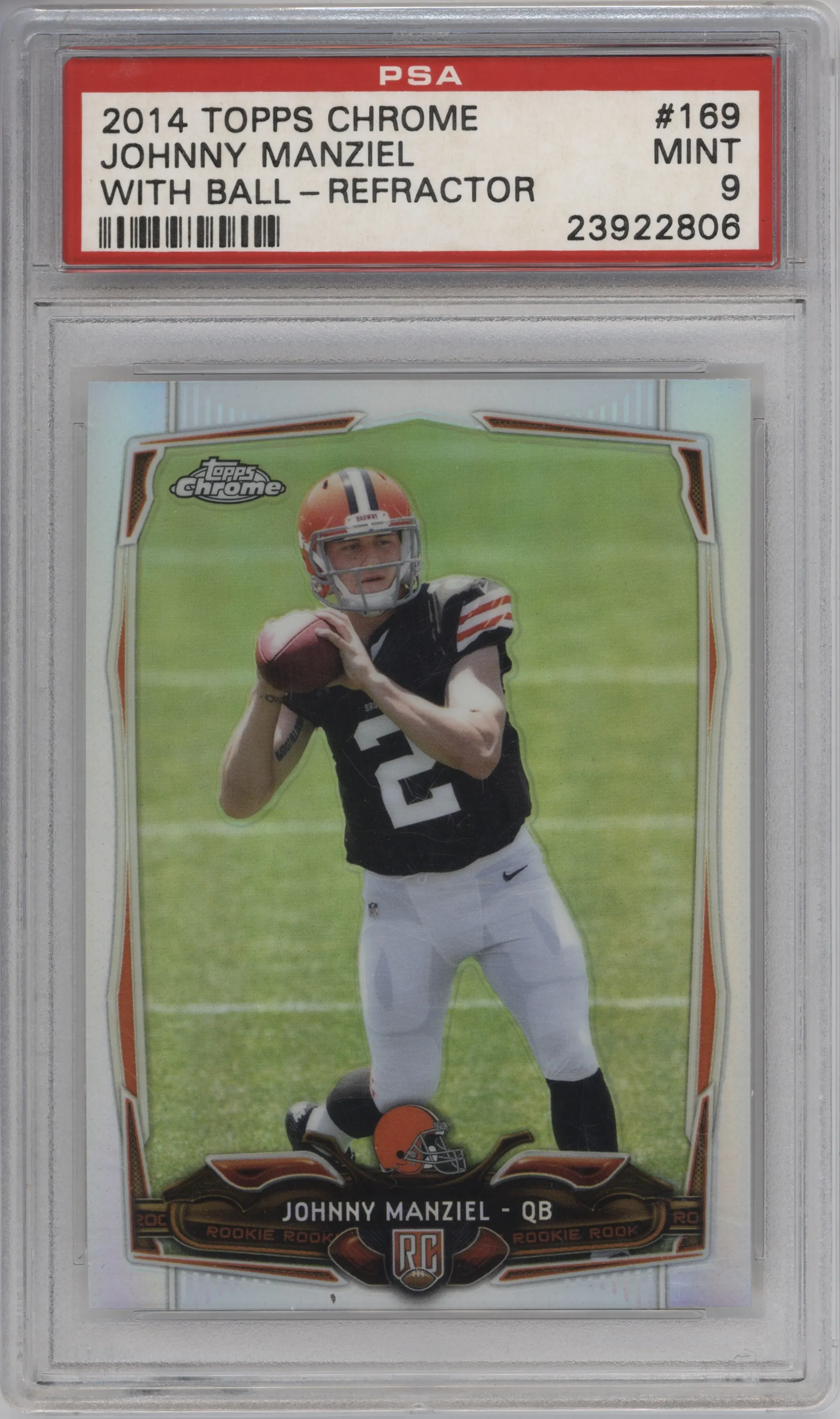 2014 Topps Chrome Johnny Manziel Refractor #169 PSA 9