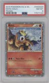 Entei from the 2010 Pokemon HG & SS set featuring a Fall 2010 Collector's Tins parallel graded by PSA and given an overall grade of 8.
