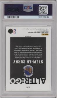 Stephen Curry from the 2023-24 Donruss Optic set graded by PSA and given an overall grade of 9.