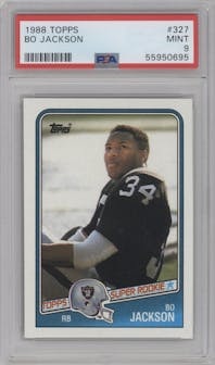 Bo Jackson from the 1988 Topps set graded by PSA and given an overall grade of 9.