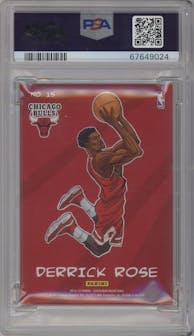 Derrick Rose from the 2014-15 Panini Excalibur set graded by PSA and given an overall grade of 9.