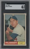 Gil Hodges from the 1961 Topps set graded by SGC and given an overall grade of 6.