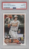 Adley Rutschman from the 2023 Topps Series 1 set graded by PSA and given an overall grade of 10.