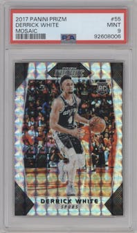 Derrick White from the 2017-18 Panini Mosaic Prizm  set graded by PSA and given an overall grade of 9.