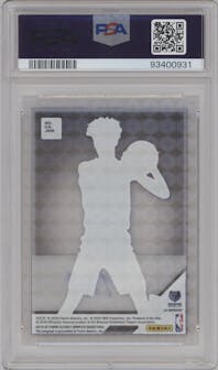 Ja Morant from the 2019-20 Panini Clearly Donruss set featuring a Red parallel graded by PSA and given an overall grade of 10.