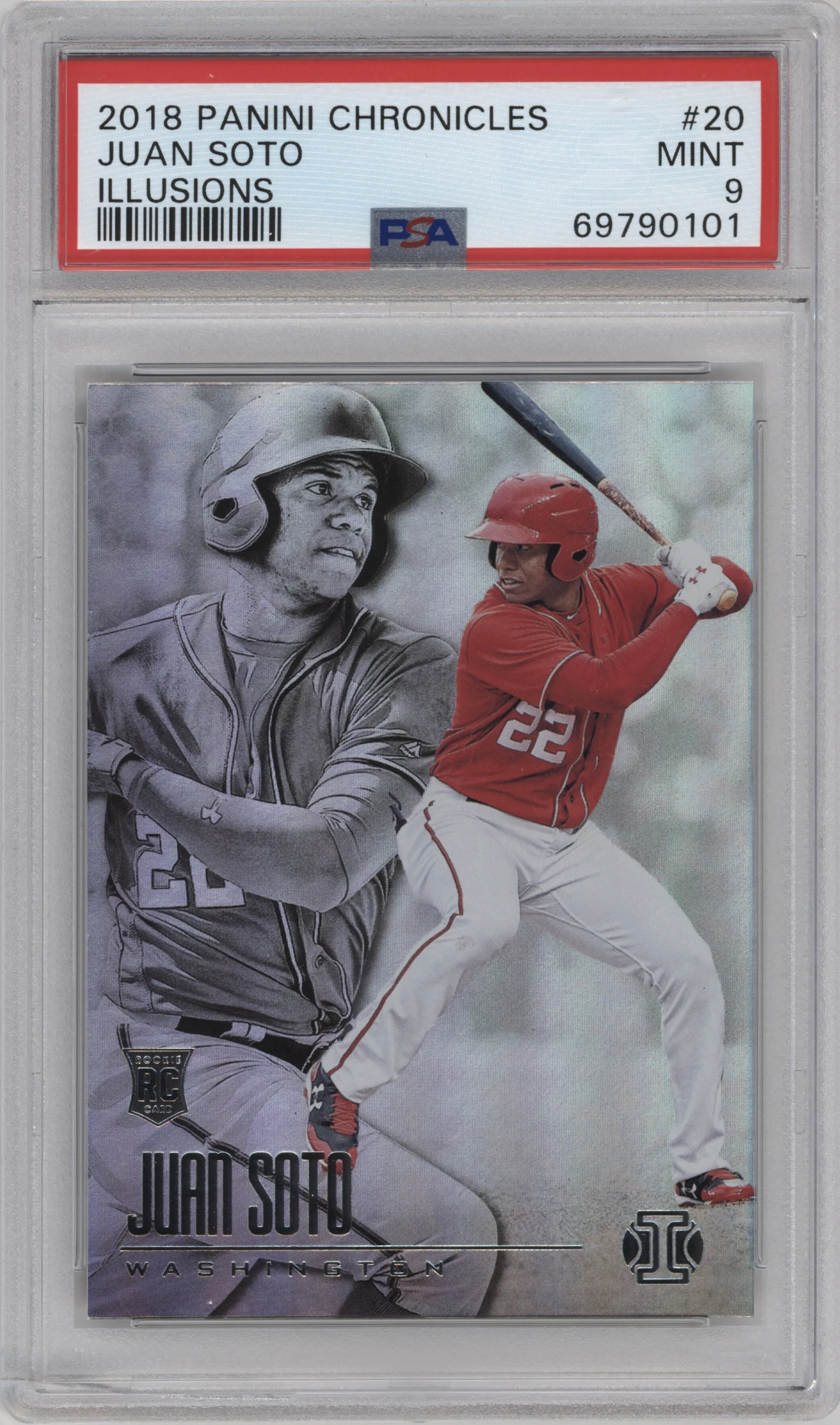 2018 Panini Chronicles Illusions Juan Soto PSA 9