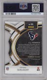 C.J. Stroud from the 2023 Panini Select set featuring a Die-Cut Black/Green parallel graded by PSA and given an overall grade of 10.