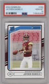 Jayden Daniels from the 2024 Donruss set graded by PSA and given an overall grade of 10.