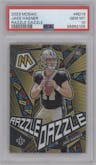 Jake Haener from the 2023 Panini Mosaic set graded by PSA and given an overall grade of 10.