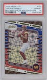 Jayden Daniels from the 2024 Panini Absolute set featuring a Red/White/Blue Kaleidoscope parallel graded by PSA and given an overall grade of 10.