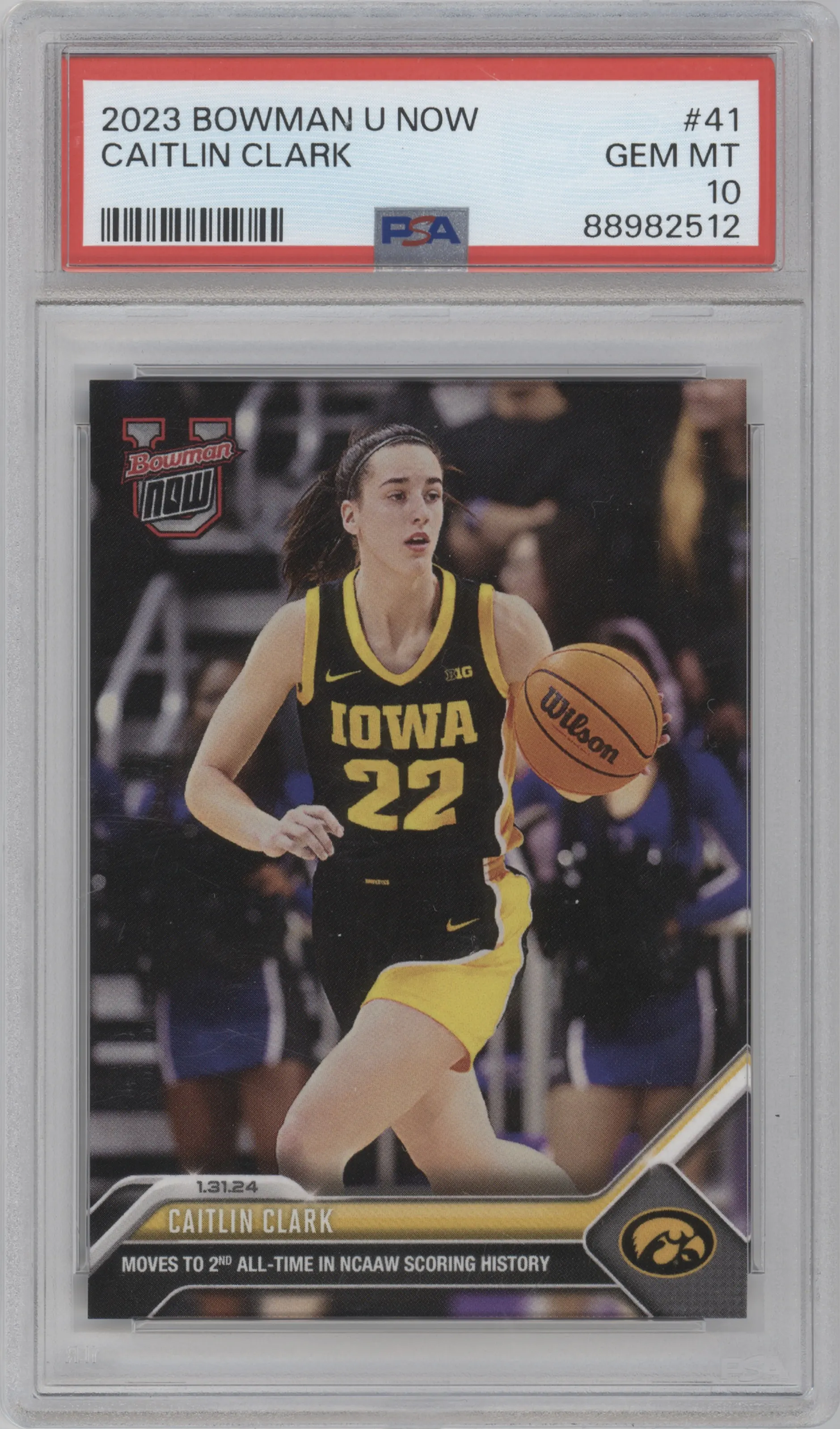 2023 Bowman U Now Caitlin Clark #41 PSA 10