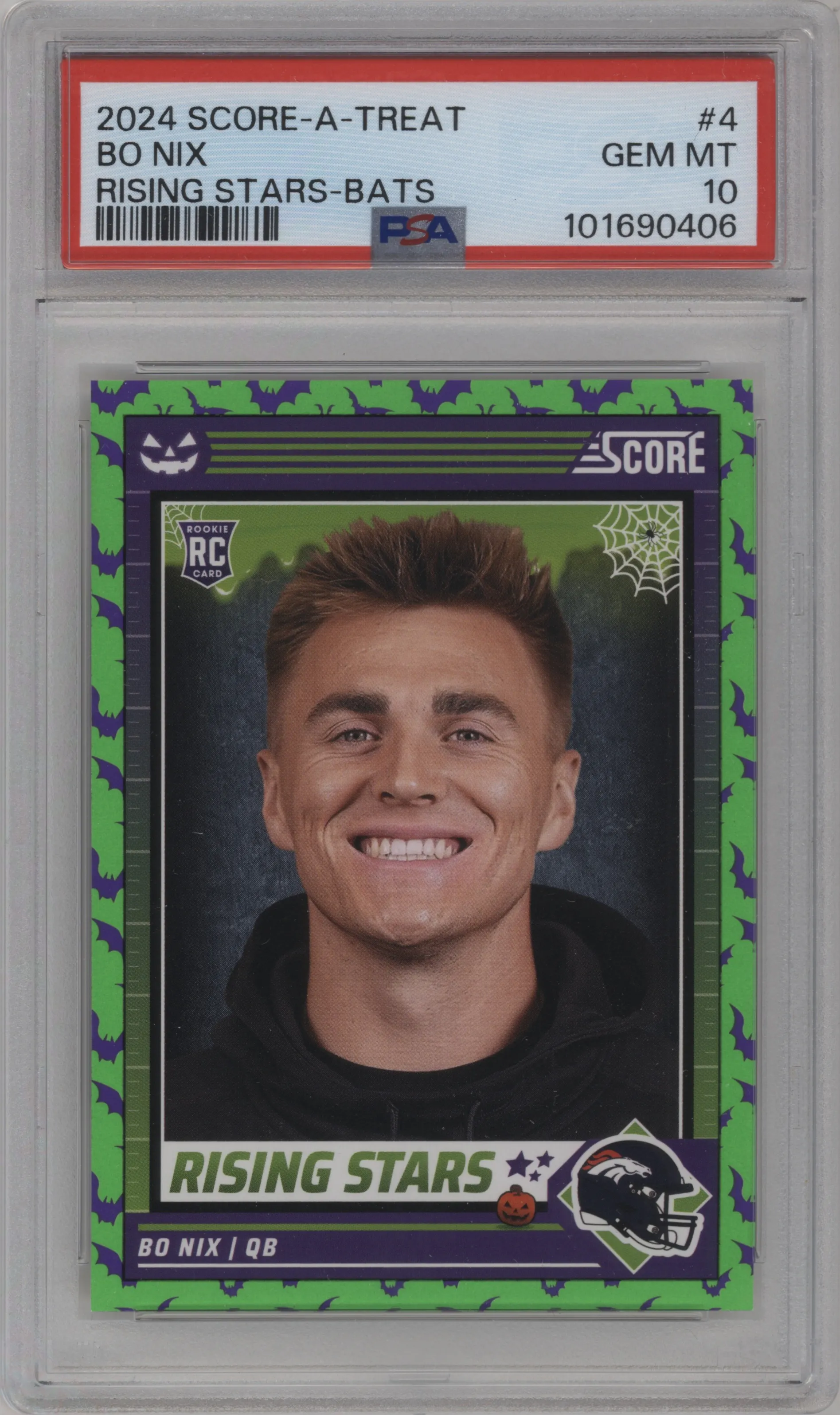 2024 Score-A-Treat Rising Stars Bo Nix Bats PSA 10