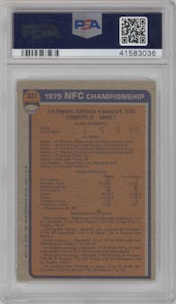 1975 NFC Championship from the 1976 Topps set graded by PSA and given an overall grade of 7.