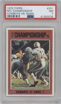 1975 NFC Championship from the 1976 Topps set graded by PSA and given an overall grade of 7.