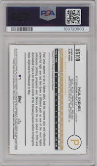 Paul Skenes from the 2024 Topps Update set featuring a Yellow  parallel graded by PSA and given an overall grade of 10.