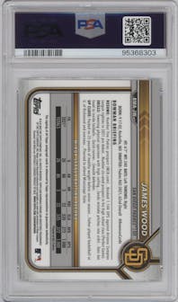 James Wood from the 2022 Bowman Mega Box set graded by PSA and given an overall grade of 9.
