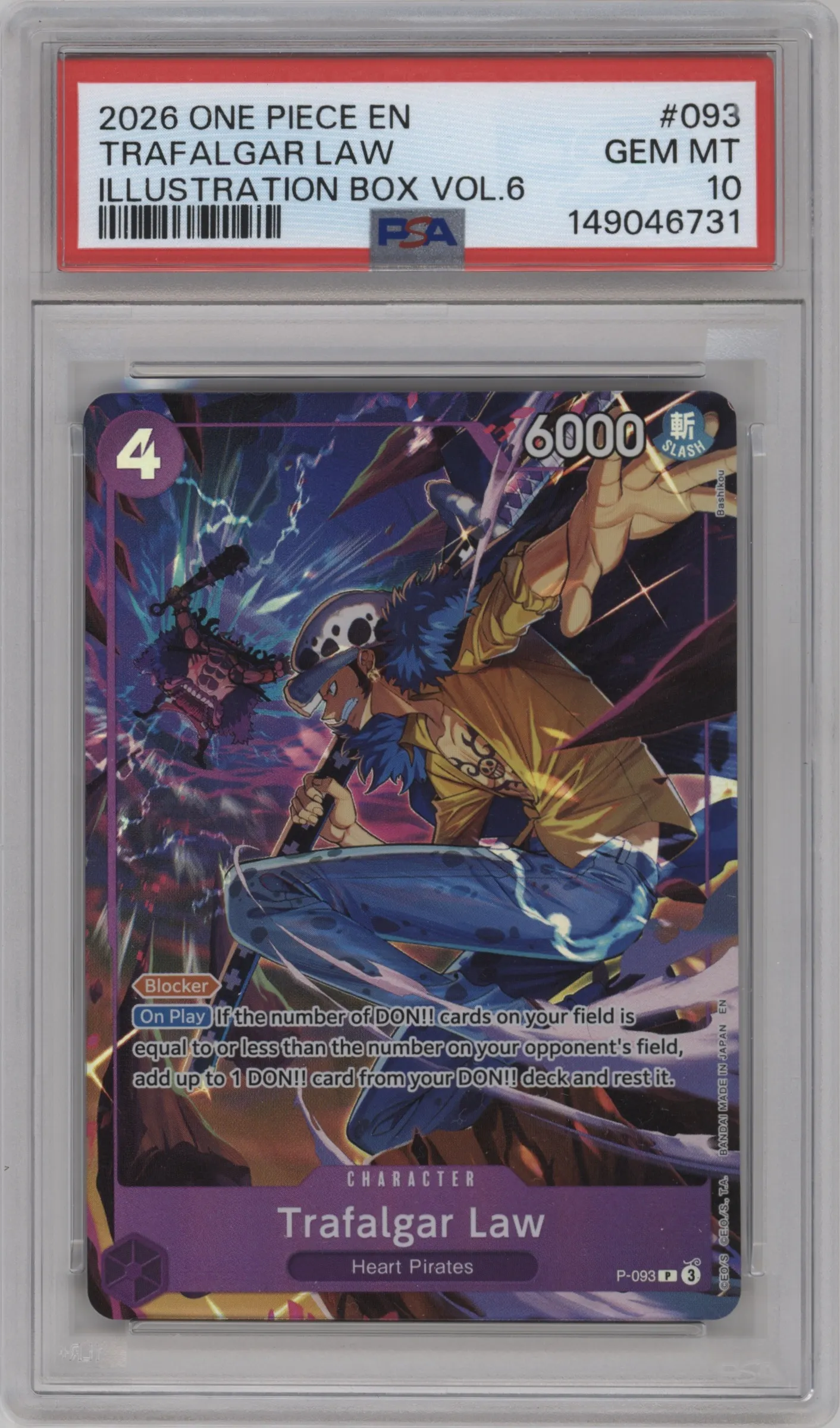 2026 One Piece Illustration Box Vol.6 Trafalgar Law PSA 10