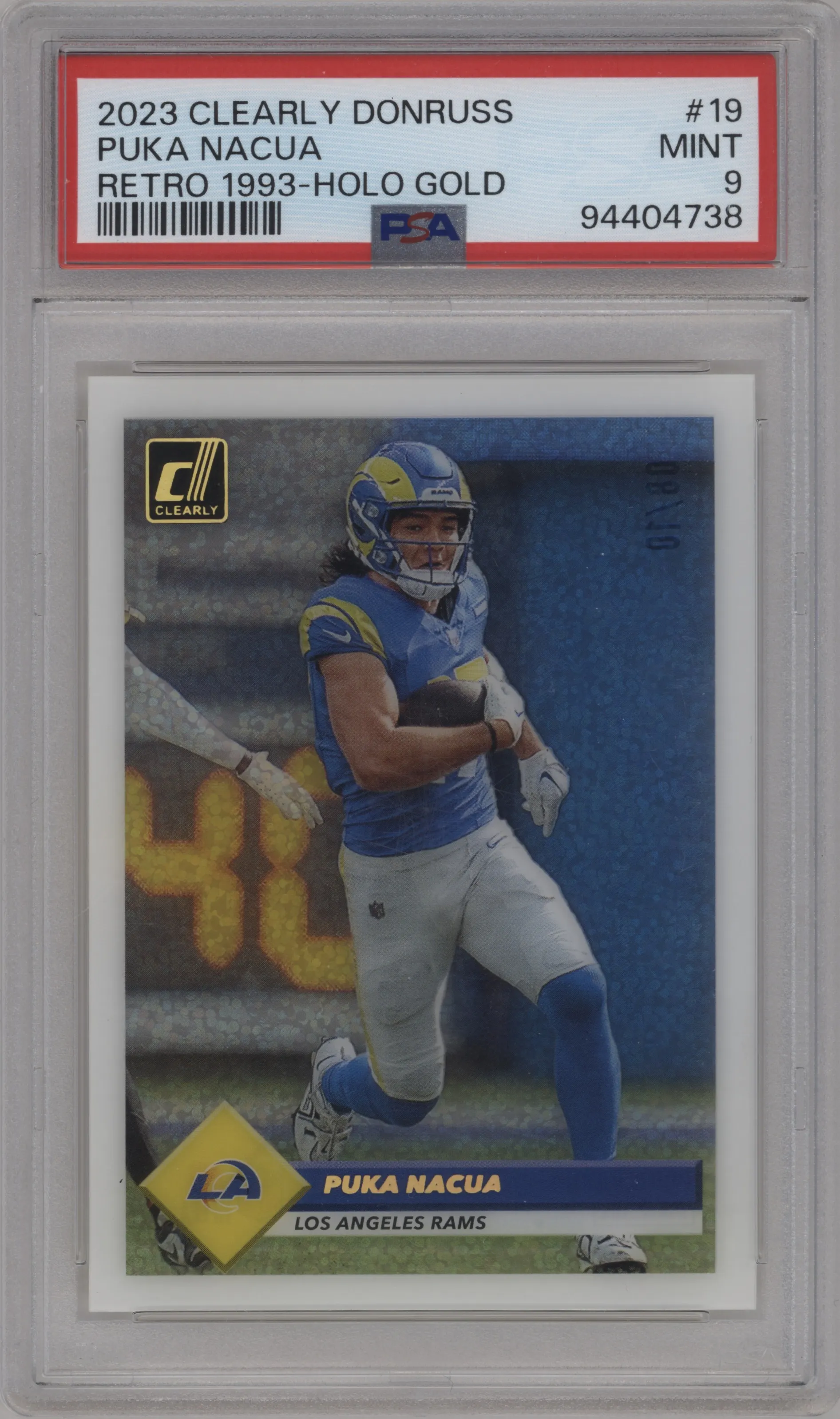 2023 Clearly Donruss Retro 1993 Puka Nacua Holo Gold #19 PSA 9