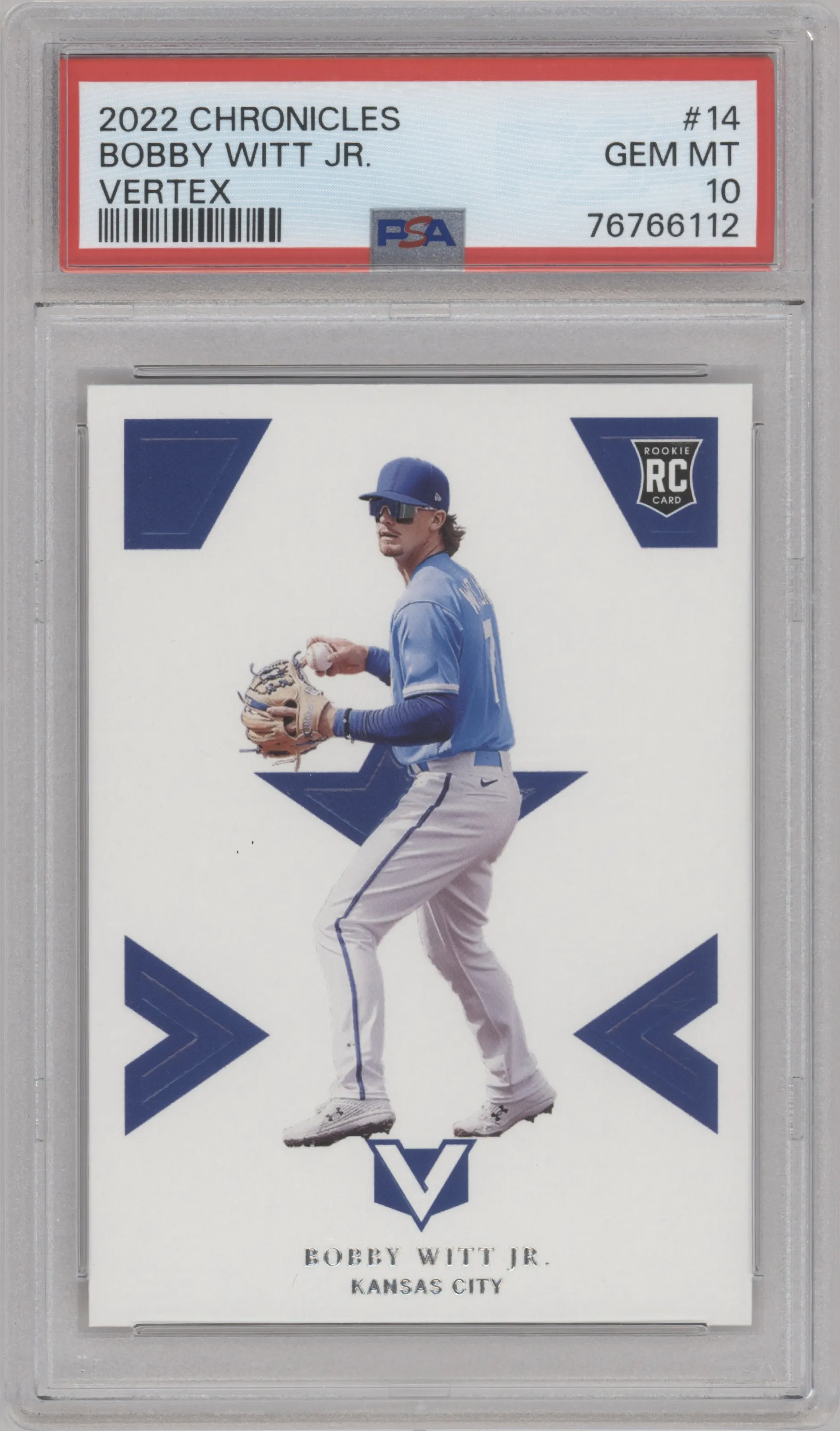 2022 Panini Chronicles Vertex Bobby Witt Jr. #14 PSA 10
