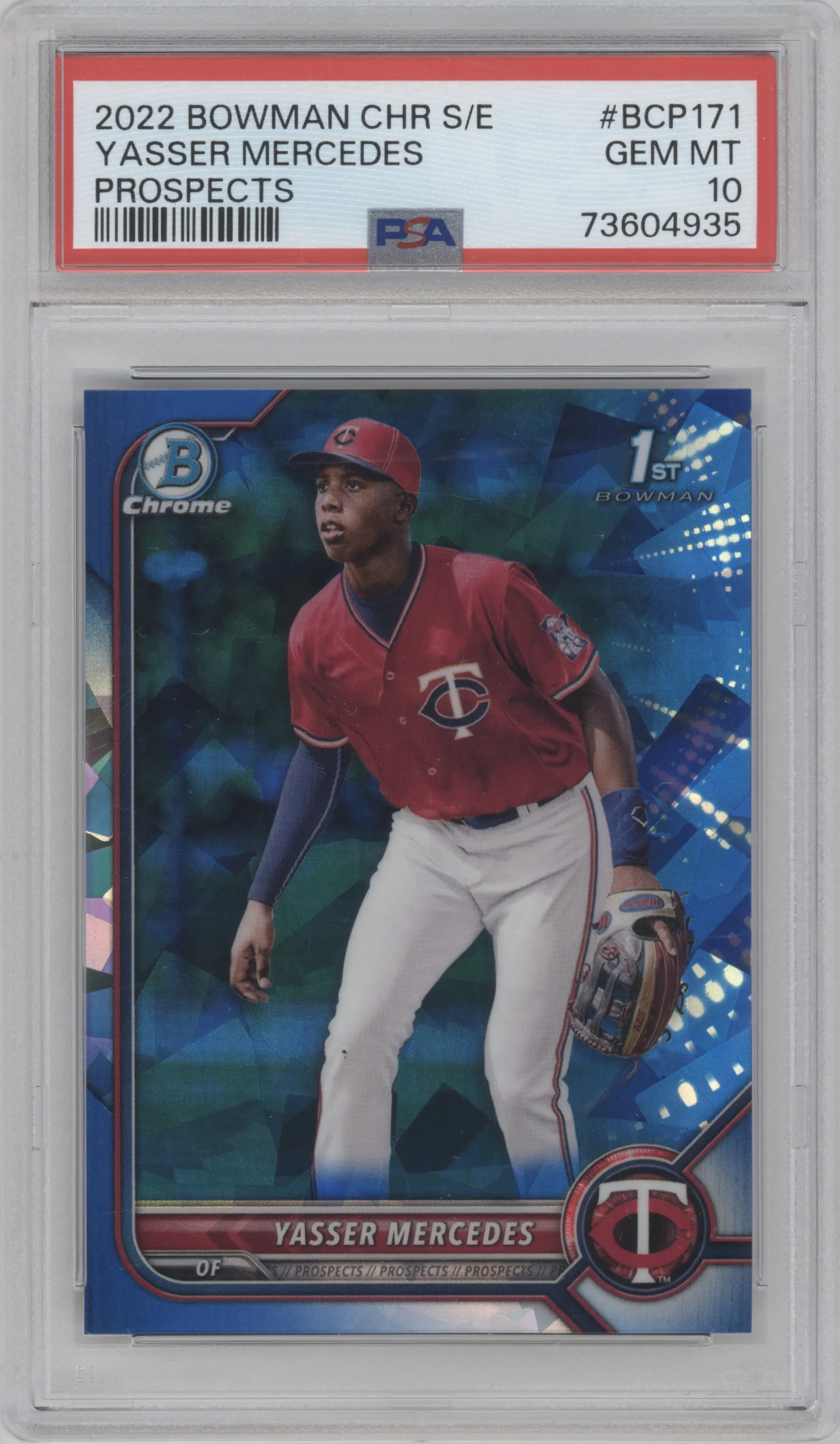 2022 Bowman Chrome Sapphire Edition Chr.Pros. Yasser Mercedes PSA 10
