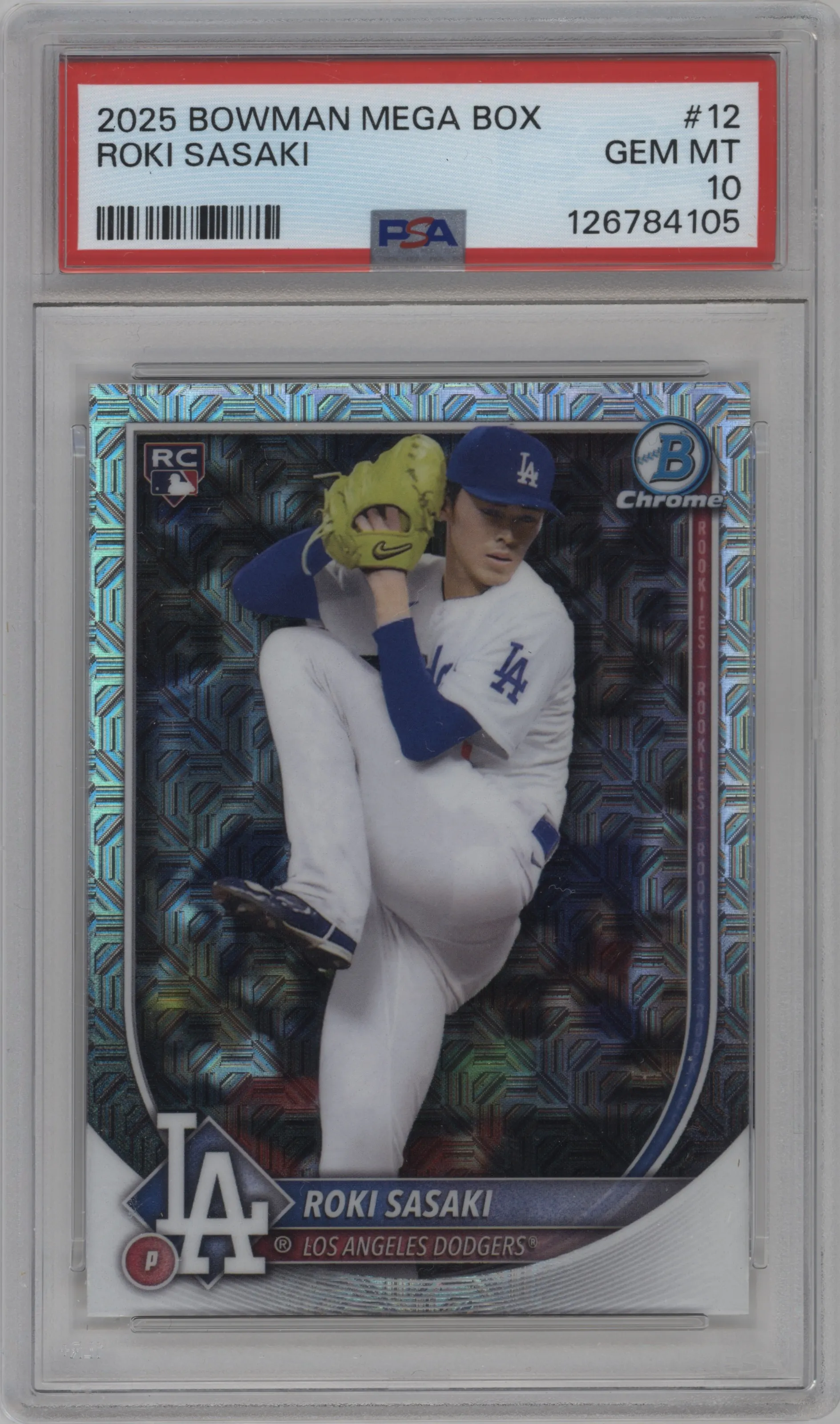 2025 Bowman Mega Box Chrome Roki Sasaki PSA 10