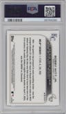 Bobby Witt Jr. from the 2022 Topps Chrome Update set featuring a Purple Refractor parallel graded by PSA and given an overall grade of 9.