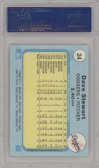 Dave Stewart from the 1982 Fleer set graded by PSA and given an overall grade of 9.
